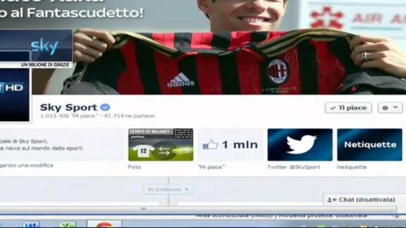Sky Sport sempre più social: 1 milione di grazie su Facebook