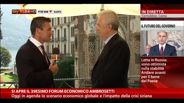 Monti a SkyTG24: "Non credo ci sarà una crisi di governo"