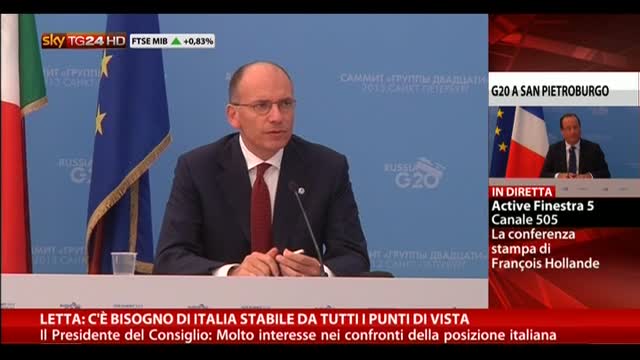 Letta: bisogno di Italia stabile da tutti i punti di vista