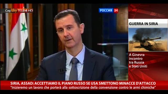 Assad: "Accettiamo il piano russo se USA smettono minacce"