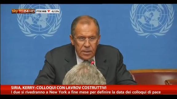 Siria, Kerry: colloqui con Lavrov costruttivi