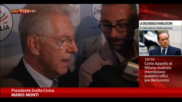 Monti: "Importante evitare decadenza Paese, non Berlusconi"