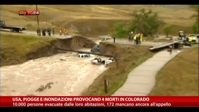 USA, piogge e inondazioni provocano 4 morti in Colorado