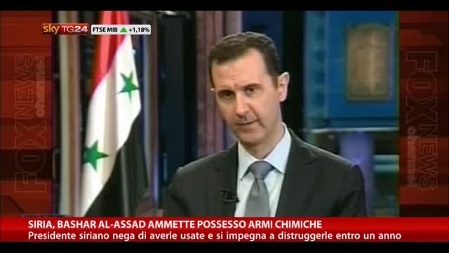 Siria, Bashar al-Assad ammette possesso armi chimiche