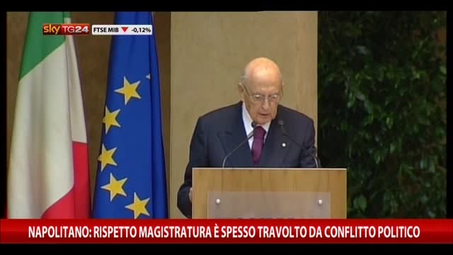 Magistratura-Politica, Napolitano: "Conflitto da spegnere"