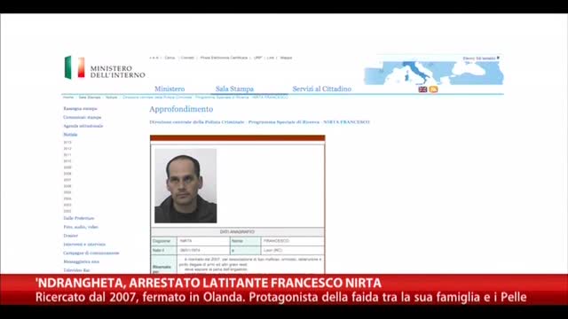 'Ndrangheta, arrestato il latitante Francesco Nirta