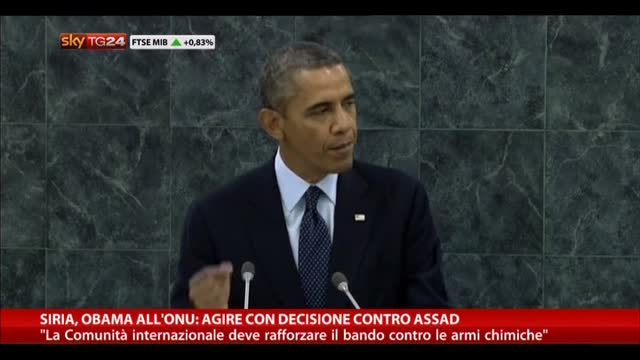 Siria, Obama all'Onu: agire con decisione contro Assad