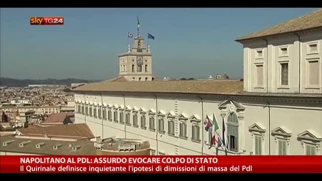Napolitano al PDL: assurdo evocare colpo di Stato