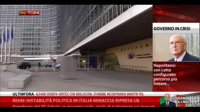 Rehn: instabilità politica in Italia minaccia ripresa UE