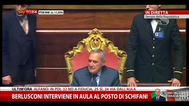 Berlusconi al Senato: "Il Pdl vota la fiducia al Governo"