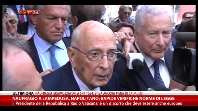 Naufragio a Lampedusa, Napolitano: verifiche norme di legge