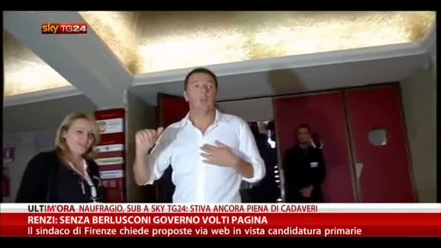 Renzi: senza Berlusconi governo volti pagina