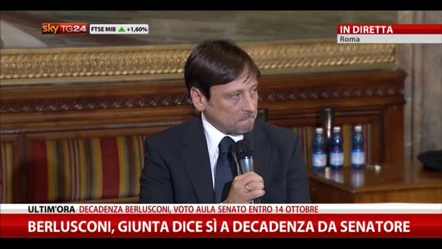 Decadenza Berlusconi, Stefano: In giunta sincero confronto