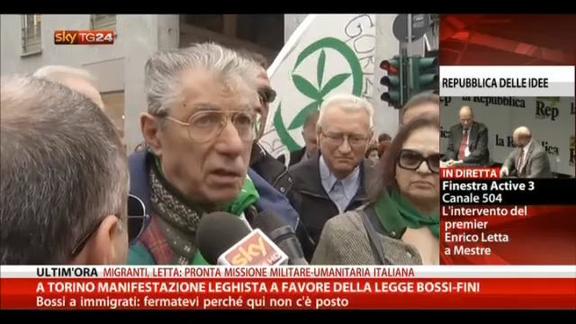 A Torino manifestazione leghista in difesa della Bossi-Fini