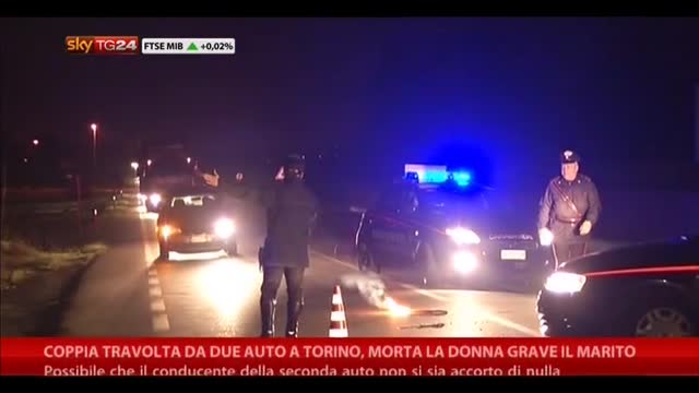 Torino, Coppia travolta da 2 auto: lei è morta, lui è grave