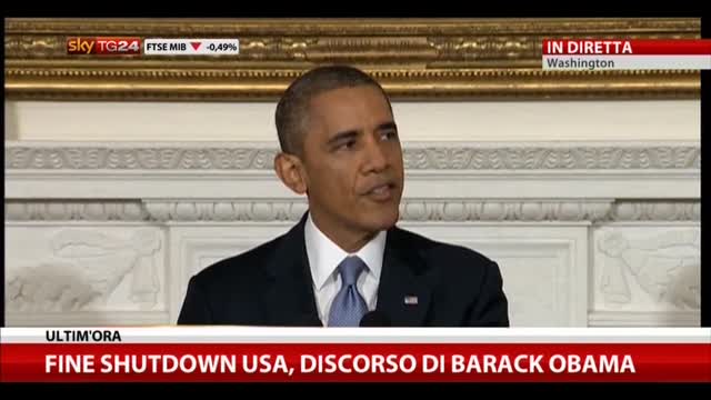 Fine Shutdown USA, discorso Obama