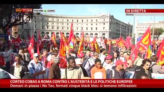 Corteo COBASa Roma, fermati cinque black bloc