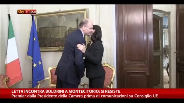Letta incontra Boldrini a Montecitorio: si resiste