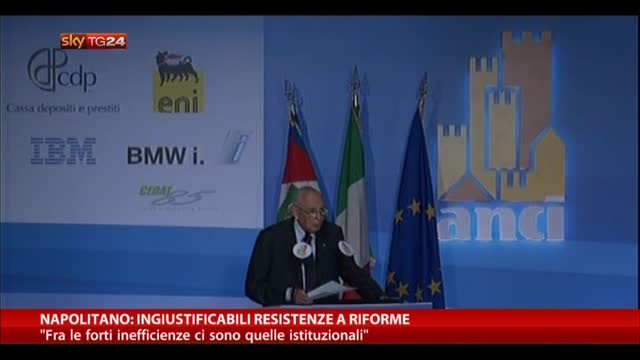 Napolitano, ingiustificabili resistenze a riforme