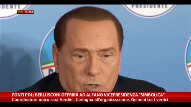 Fonti PDL: Berlusconi offrirà ad Alfano vicepresidenza