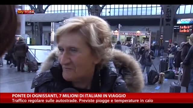 Ponte di Ognissanti, 7 mln di italiani in viaggio