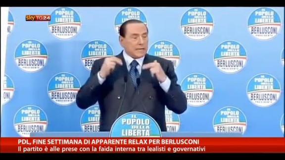 Pdl, fine settimana di apparente relax per Berlusconi