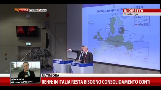 Rehn, in Italia resta bisogno consolidamento conti