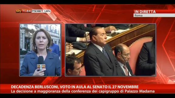 Decadenza Berlusconi, voto in aula al Senato il 27 novembre