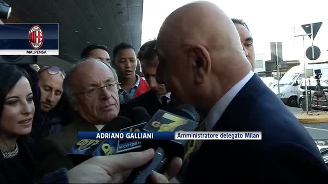Milan, Galliani a Malpensa verso il Barça