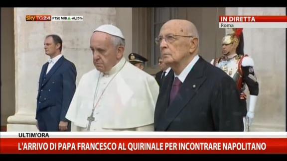 L'iincontro al Quirinale tra Papa Francesco e Napolitano
