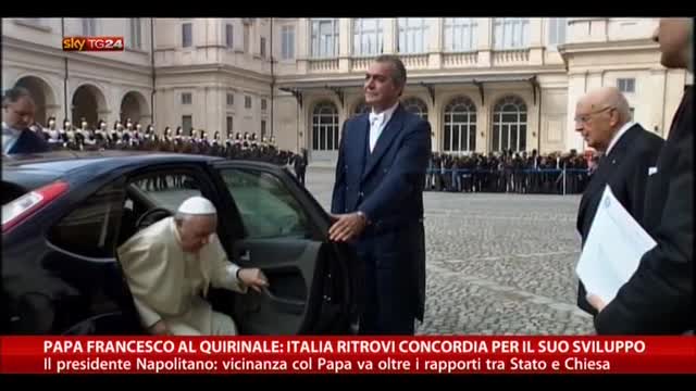 Papa al Quirinale: Italia ritrovi concordia per suo sviluppo