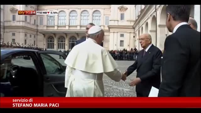 Papa in visita al Quirinale :"Preoccupazioni convergenti"