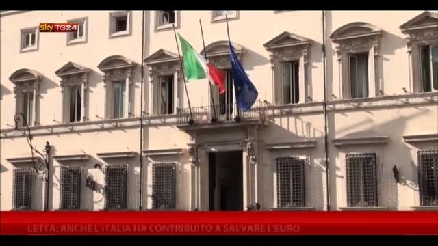 Letta: anche l'Italia ha contribuito a salvare l'euro