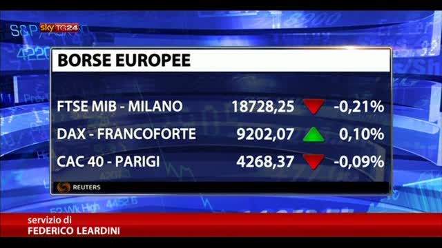 Mercati deboli in Europa, FTSE MIB -0,2%