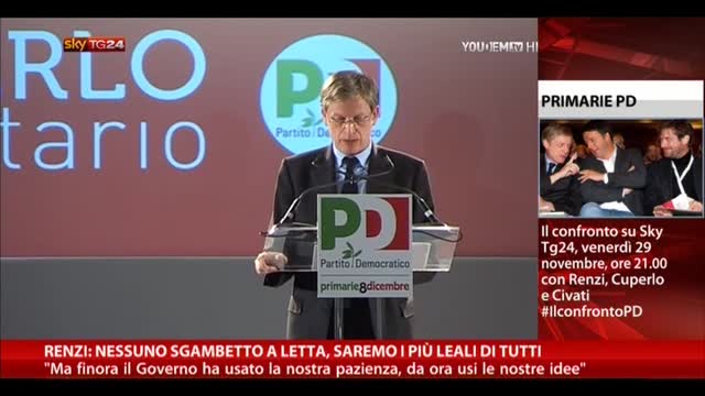 Pd, Renzi: se vinciamo il governo ci segua. Oppure "finish"