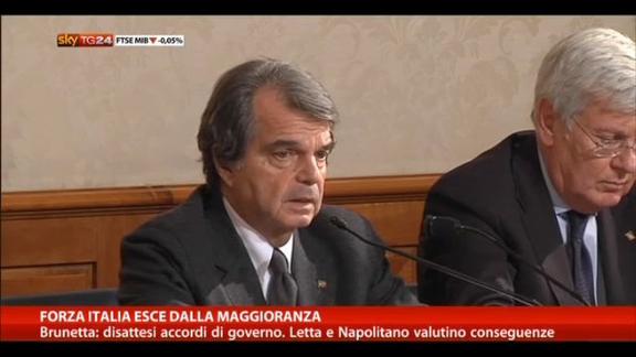 Forza Italia esce dalla maggioranza, le parole di Brunetta