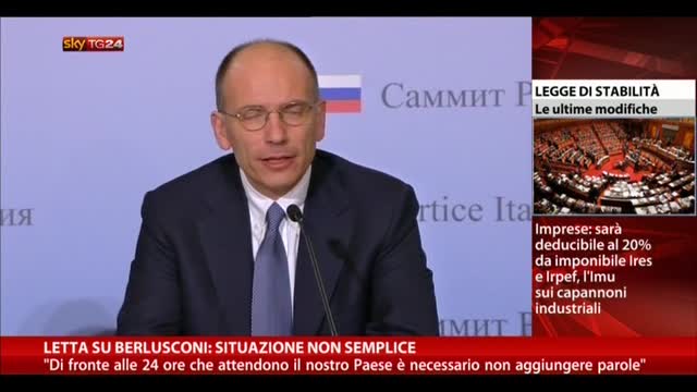 Letta su Berlusconi, situazione non semplice