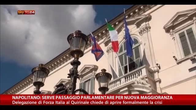 Napolitano: serve passaggio parlamentare a nuova maggioranza