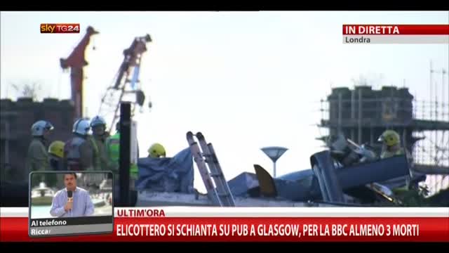 Glasgow, elicottero si schianta su pub.  BBC: almeno 3 morti