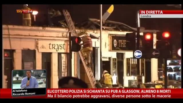 Elicottero polizia si schianta su pub a Glasgow, 8 morti