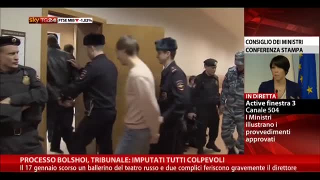 Processo Bolshoi, Tribunale: imputati tutti i colpevoli