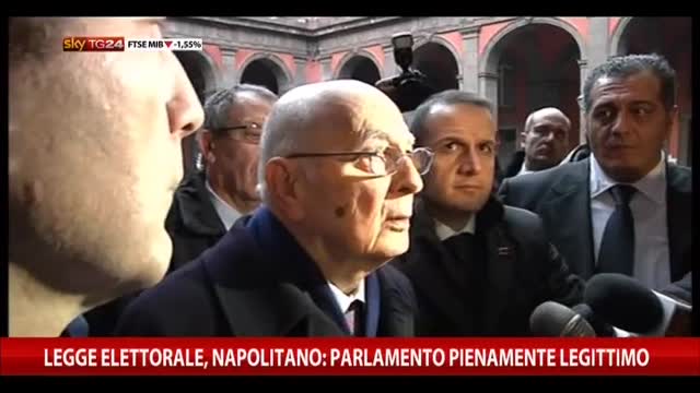 Legge elettorale,Napolitano: Parlamento pienamente legittimo