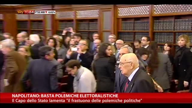 Napolitano: "Stop a a polemiche elettoralistiche"