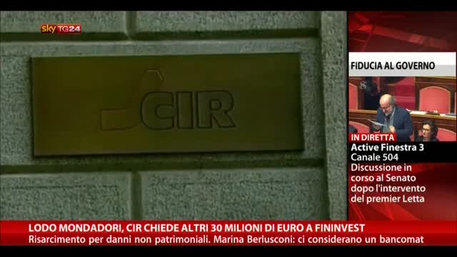 Lodo Mondadori, CIR chiede altri 30 mln di euro a Fininvest