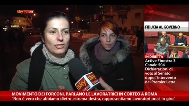 Movimento Forconi, parlano le lavoratrici in corteo a Roma