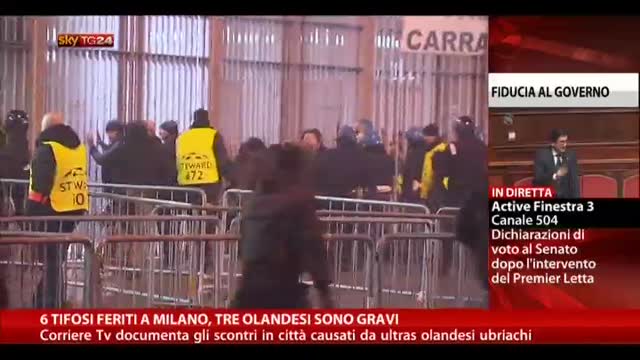 Milan-Ajax, 6 tifosi feriti a Milano: 3 olandesi sono gravi