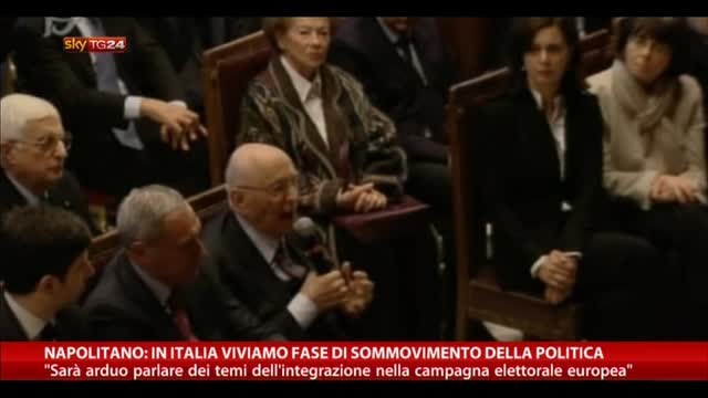 Napolitano: in Italia viviamo fase sommovimento politica