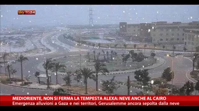 Medioriente,non si ferma tempesta Alexa: neve anche al Cairo
