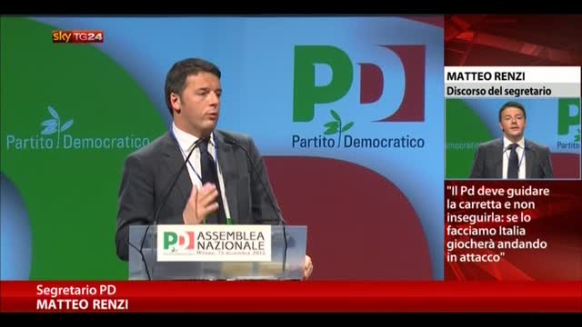 Assemblea Pd, Renzi sfida Grillo sulle riforme