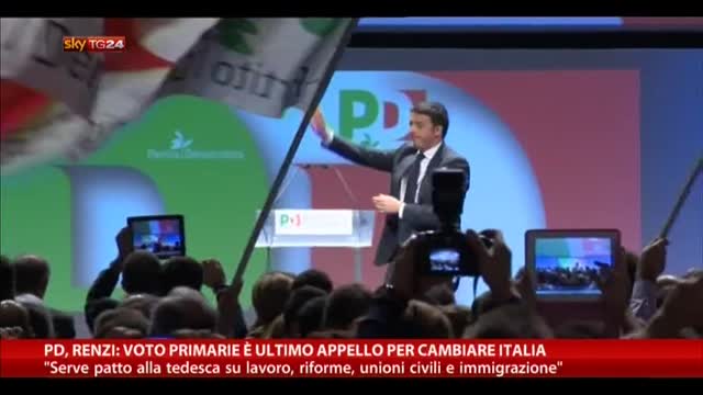 Pd, Renzi:voto primarie è ultimo appello per cambiare Italia